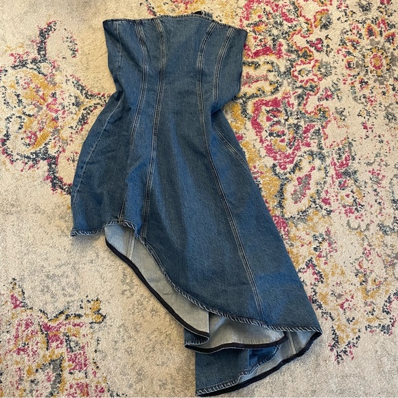 NWT Reformation Malina Denim Strapless Dress in Laguna Size 6 $218 - Picture 10 of 11
